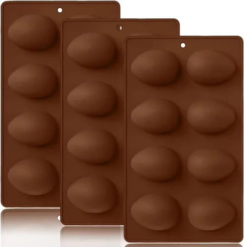 Miniatura 11 de Paquete de 2 moldes de chocolate para gomitas de Pascua, 18 cavidades, huevo, conejo, dulces, bandeja para hornear pastel de chocolate, postre