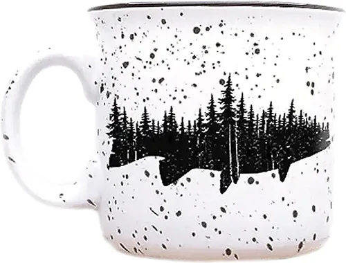 Miniatura 11 de Black Lantern Tazas de café – Tazas de cerámica con temática natural premium para bebidas calientes – Taza rústica de alce impreso a mano