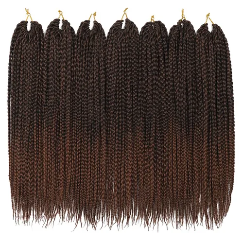 Miniatura 14 de Trenzas de caja de crochet pre-anilladas Goddess, trenzas de crochet, trenzado de cabello 7 paquetes 3x cabello de crochet (35,6 cm, 1B)