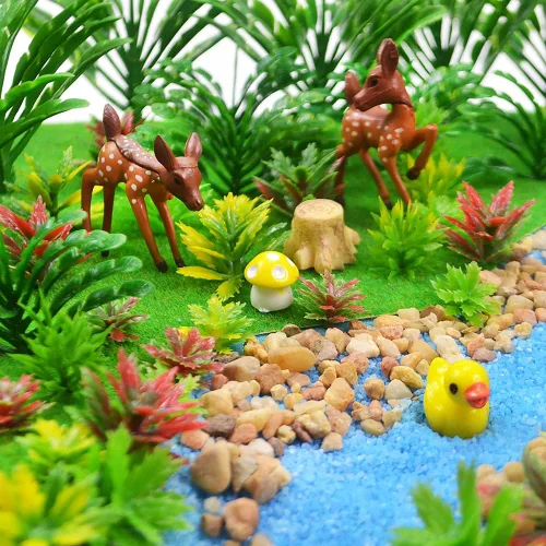 Miniatura 5 de 110pcs Modelo Plantas Miniatura Juguete Árboles Tren Paisaje Hada Jardín Árboles Diorama Árboles Modelo Paisaje Ferrocarril Parque Jardín Escena