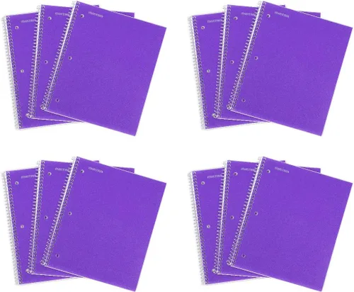 Miniatura 8 de Mintra Office Cuadernos de espiral duraderos, 1 materia, (rosa primavera, amarillo sol, hielo ártico, rayas anchas, paquete de 3)
