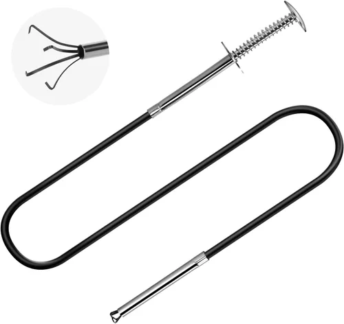 Herramientas Flexibles de Agarre de Calibre Pequeño de 24'' Herramienta de Recogida de Cuatro Garras para Recoger Artículos en Espacios Estrechos