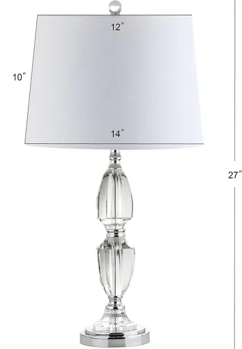Miniatura 3 de JONATHAN Y JYL2039A - Lámpara de mesa LED de cristal transparente de 27 pulgadas, lámpara tradicional francesa cromada con pantalla de tambor