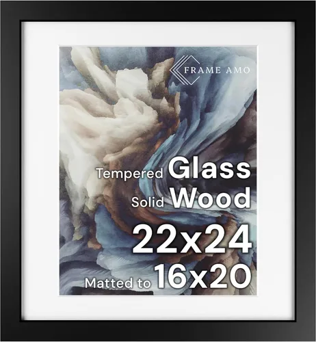 Miniatura 53 de Frame Amo Marco de póster de madera maciza de 13 x 19 pulgadas, color natural, tapete blanco para imagen de 11 x 17 pulgadas, parte frontal
