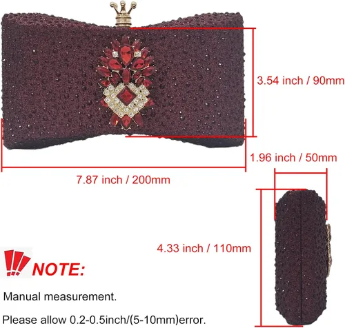 Miniatura 5 de HUANG ZHUANG Bolso de noche con diamantes de imitación y purpurina para mujer, bolso de noche para fiesta, boda, lindo bolso