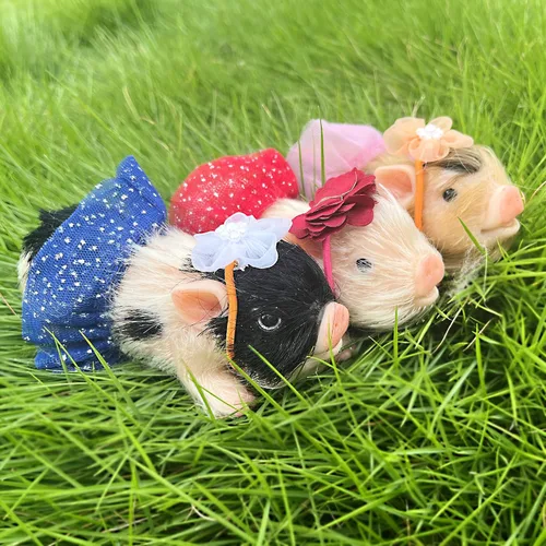 Miniatura 5 de OtardDolls Reborn Piggy Dolls, 5 pulgadas de silicona completa suave realista mini muñecas de cerdo, mini muñecas de cerdo realistas recién nacidos