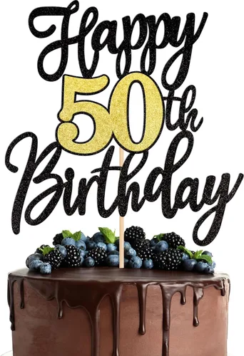 Miniatura 21 de 1 pieza de decoración para pastel de feliz cumpleaños número 30, negro dorado con purpurina, brindis por 30 años, palillo para pastel de cumpleaños