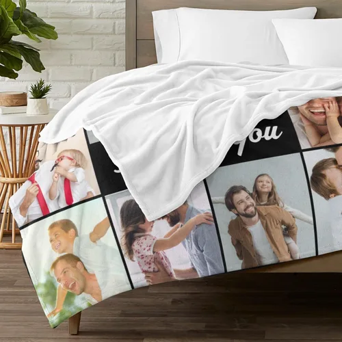 Miniatura 2 de Regalos para papá, manta de regalo personalizada con imagen, manta personalizada para el Día del Padre con foto, manta personalizada de cumpleaños