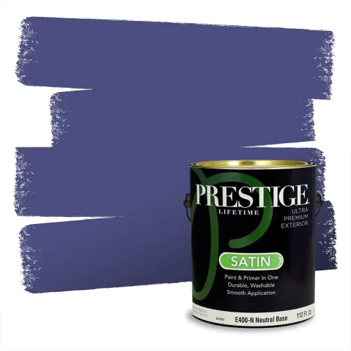 Miniatura 827 de Pintura Exterior + imprimación PRESTIGE, todo-en-uno, 1 galón, acabado mate, color comparable al Valspar* Royal Gray* VS151-Gris real
