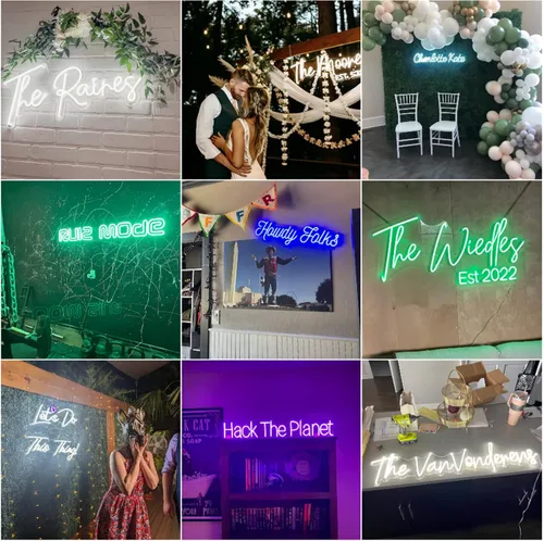 Miniatura 2 de Letreros de neón personalizados, letreros LED de neón regulables personalizados para cumpleaños familiar, bar, boda, fiesta, luz nocturna y logotipo