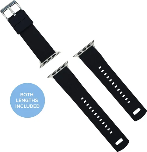 Miniatura 4 de Barton Watch Bands - Extensibles de silicona Elite para reloj - Accesorios y adaptadores negros con deposición física de vapor, de liberación