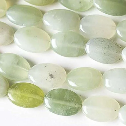 Miniatura 4 de Cuentas de jade chino, 0.394 x 0.551 in, ovaladas lisas, de 8.0 in