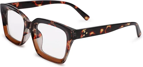 Miniatura 18 de COASION Lentes de bloqueo de luz azul, lentes clásicos gruesos con montura cuadrada para mujeres y hombres