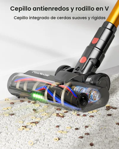 Miniatura 6 de Aspiradora inalámbrica, 55 kPa, 650 W, 650 W, 65 minutos, para el hogar, aspiradora de palo con pantalla LED y cepillo antienredos y diseño