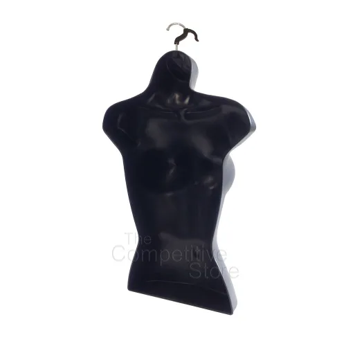 Miniatura 4 de Maniquí femenino con espalda hueca y cuerpo apilable con ganchos para colgar para exhibición de camisetas, encimera, ferias de manualidades, fotos