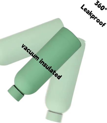 Miniatura 7 de Botella de agua deportiva de boca estrecha aislada de acero inoxidable de 17 onzas, frasco de vacío con forma de cola de doble pared
