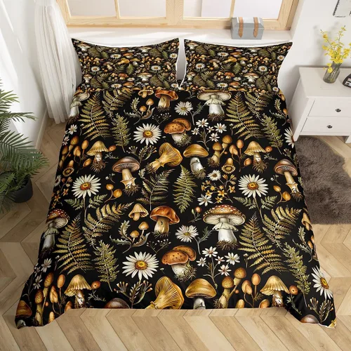 Miniatura 46 de Funda de edredón de hongos salvajes, acuarela, decoración de plantas naturales para exteriores, juegos de ropa de cama para niños, adolescentes