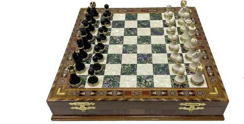 Miniatura 5 de Antochia Crafts Juego de ajedrez grande de 16.5 pulgadas - Piezas de ajedrez de lujo con 2 reinas adicionales y tablero de ajedrez de madera