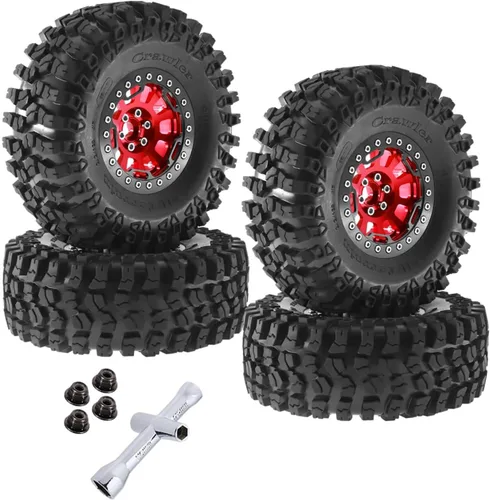 Miniatura 8 de Rc Llantas y neumáticos de 2.2 pulgadas para 1/10 SCX10 SCX10 II 90046 SCX10 III AXI03007 TRX4 TRX6 D90 VS4-10 Gen8 MST CFX, RC Crawler Car 4 piezas