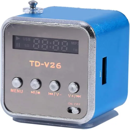 Miniatura 6 de Altavoz de radio FM portátil, MP3 MP4 estéreo digital, reproductor de música, soporte para tarjeta TF, disco USB, batería de 600 mAh, mini altavoz