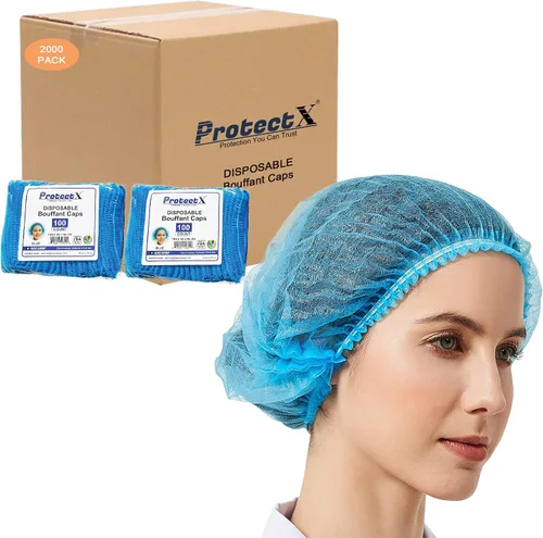 Miniatura 17 de ProtectX Paquete de 100 redes desechables negras para el cabello, cubierta elástica para la cabeza, gorras Bouffant, cubierta de cabeza