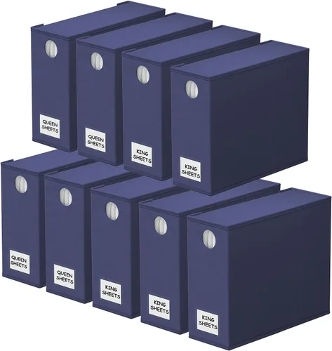 Miniatura 21 de SpaceAid Paquete de 6 organizadores y almacenamiento de sábanas, organizador de sábanas plegable con ventana para armario de lino, juego de carpetas