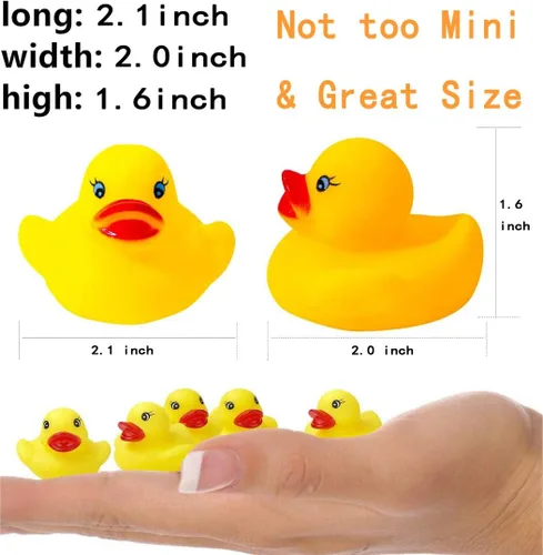 Miniatura 3 de 50 piezas de mini patos flotantes y chirriantes, juguetes para aliviar el estrés, bolas de estrés para adultos, mini patos de goma redondos