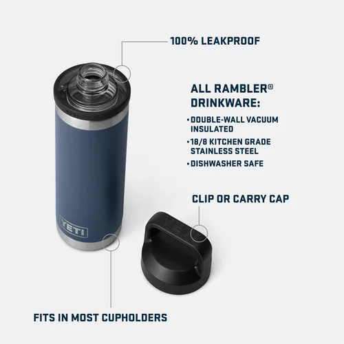Miniatura 2 de YETI Rambler Botella de 18 oz, aislada al vacío, de acero inoxidable con tapa Chug, Seafoam Verde mar