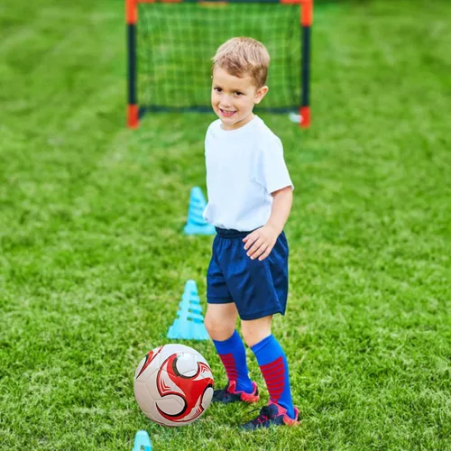 Miniatura 5 de Balón de fútbol tamaño 3, 4, 5 con aguja de bomba, diseño antiexplosión, para interiores y exteriores, adecuado para niños, práctica