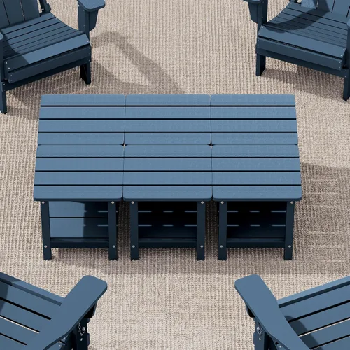Miniatura 28 de SERWALL Mesa auxiliar Double Adirondack, Mesa auxiliar de forma rectangular, Negra