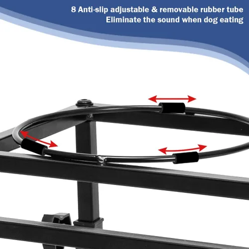 Miniatura 3 de SCENEREAL Cuencos elevados ajustables para perros, se ajusta a un comedero elevado de acero inoxidable de 11 a 16 pulgadas, estación de platos