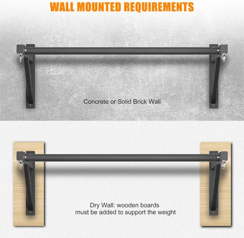 Miniatura 5 de Pull Up Bar Wall Mounted, Heavy Duty 650 lbs Capacity Chin Up Bar, 48" Multi-Grip Strength Training Pull-up Bars, for Home Gym Garage/Backyard Total