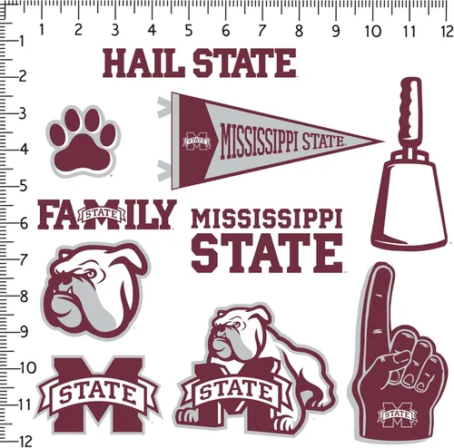 Miniatura 2 de Mississippi State University - Paquete variado de 10 calcomanías de vinilo grandes de lujo, para laptop, botella de agua, álbumes de recortes