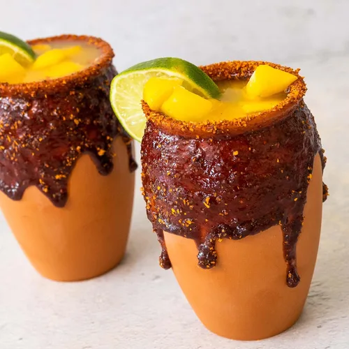 Miniatura 2 de Cheilitas Chamoy Salsa de caramelo mexicano natural para bordes Hecho a mano para bebidas, cócteles, micheladas, cerveza y más (mango)