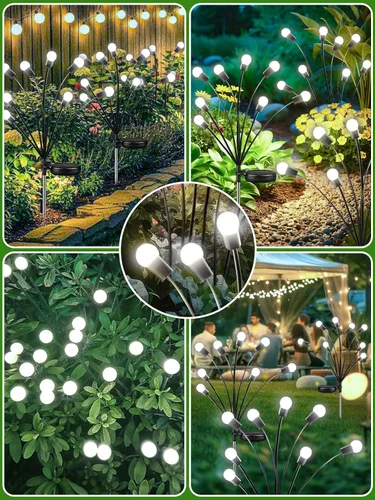 Miniatura 6 de 2026 Luces Solares Actualizadas para Exteriores, Juego de 8 Luces de Jardín Solares con 2 Modos, Luces de Luciérnaga al Aire Libre Impermeables