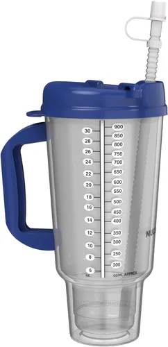 Miniatura 3 de Mugs N Coffee Taza de viaje de 32 onzas – Taza de hospital azul oscuro para bebidas frías – Aislamiento de doble pared, sin BPA, resistente a fugas