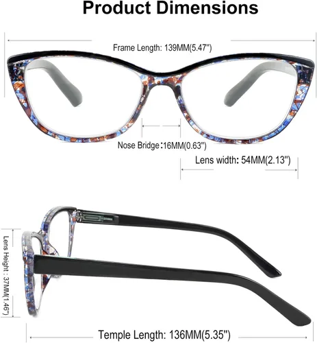Miniatura 4 de FEISEDY Gafas de lectura progresivas multifocales con bloqueo de luz azul, sin línea, con bisagra de resorte B2675