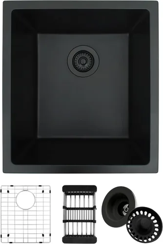 Miniatura 18 de Fregadero de cocina dorado de 30 pulgadas, fregadero de cocina de acero inoxidable SUS304 de montaje inferior, fregadero de cocina grande y profundo