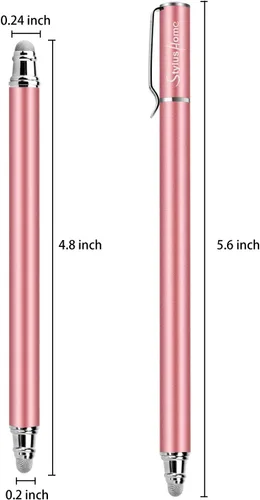 Miniatura 2 de StylusHome Bolígrafos capacitivos para pantallas táctiles (6 unidades), puntas de fibra 2 en 1 con sensibilidad capacitiva con 12 puntas extra