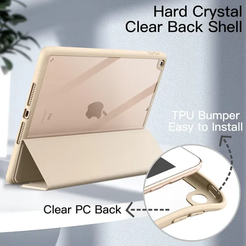 Miniatura 3 de JETech Funda para iPad de 10.2 pulgadas (9ª/8ª/7ª generación, 2021/2020/2019) con soporte para lápices, carcasa trasera transparente, soporte