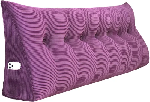 Miniatura 44 de Almohada de cuña acolchada de 8 libras para cabecero, posicionador corporal en forma de triángulo, almohada de lectura para la cama, almohada