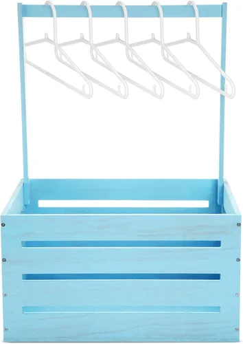 Miniatura 17 de Suzile Caja de madera para baby shower, cesta de madera para regalos con asa, ropa de niño y niña, caja de almacenamiento para revelación de género