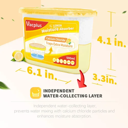 Miniatura 4 de Vacplus Paquete de 6 absorbentes de humedad, cajas de absorción de humedad portátiles para tu baño, armario y automóvil, deshumidificador