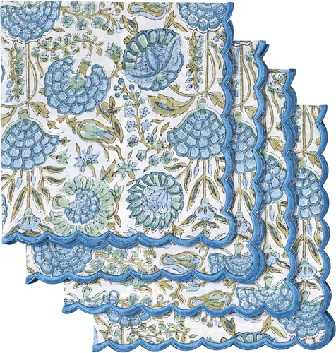 Miniatura 10 de Ridhi Juego de 4 servilletas bordadas reutilizables de algodón para bodas, fiestas, regalo diario para primavera, Pascua, San Valentín