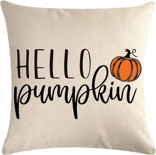 Miniatura 2 de 7COLORROOM Juego de 2 fundas de almohada con texto en inglés "It's Fall Yall", fundas de cojín con texto en inglés "It's Fall Yall", fundas de cojín