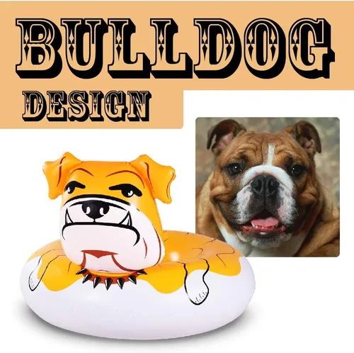 Miniatura 5 de Flotador Bulldog, tubo inflable gigante de 53 pulgadas para fiesta, diversión de verano, juguetes de piscina para adultos y niños