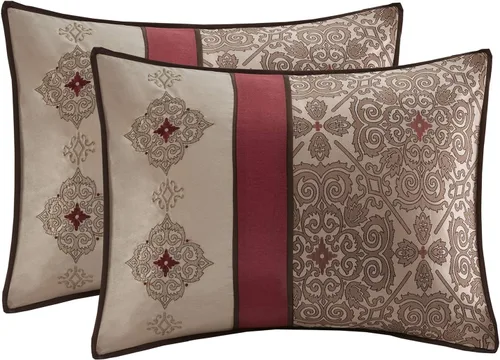 Miniatura 12 de Madison Park Essentials Delaney - Juego de edredón de 24 piezas Room In A Bag, jacquard de satén, ropa de cama de lujo para todas las estaciones