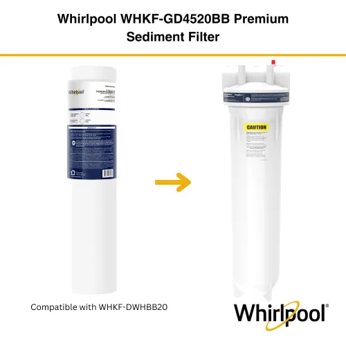 Miniatura 6 de Whirlpool Carcasa de filtro de agua para toda la casa de 20 x 4.5 pulgadas, sistema certificado NSF para filtro de carbono de sedimentos