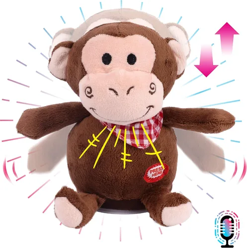 Miniatura 14 de Hopearl Gatito parlante repite lo que dices, gato con pez, juguete animado interactivo eléctrico, juguete de peluche para niños pequeños, 7 pulgadas