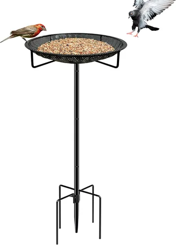 Miniatura 7 de CQAIRIOU Bandeja de comedero de pájaros colgante de alta calidad, tamaño de 11.8 pulgadas, bandeja de malla de acero inoxidable, comedero de pájaros